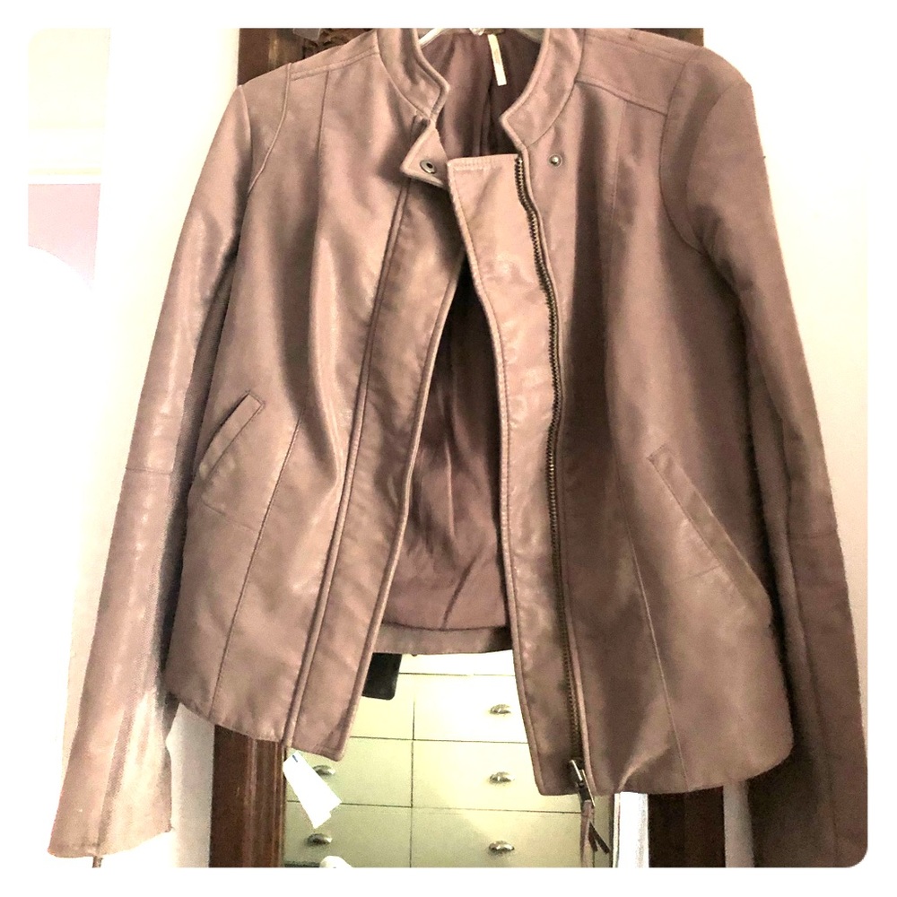 Free People vegan leather moto jacket